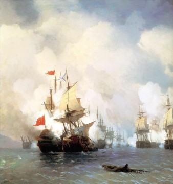 Buque de guerra Painting - Batalla naval de Quíos Aivaz